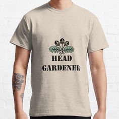 Standard fit with double-needle hems for durability. Solid colors are 100% preshrunk cotton, heather colors are cotton blend. Range of colors available, with the option to print on front or back. Size range S-3XL, suitable for men and women. An acorn design on this t-shirt for the head gardener in your life. Acorn Design, Gardening Shirts, The Head, Lightweight Hoodie, Classic T Shirts, Cotton Blend, Solid Color, Men And Women, For Men