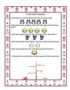 a printable worksheet with owls and flowers