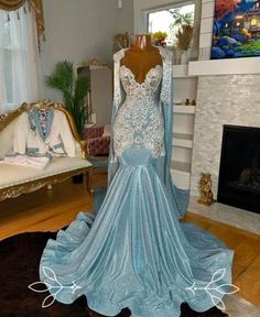 Icy Blue long Evening Pageant Dresses with Cape Luxury Blue Pageant Dress For Prom Season, Luxury Blue Wedding Pageant Dress, Light Blue Princess Style Pageant Dress, Luxury Blue Gown For Pageant, Icy Blue Prom Dress Black Women, Exotic Prom Dresses, Muslim Prom Dress, Queen Gown, Custom Made Prom Dress