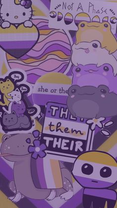 an image of some stickers that are on the back of a phone case and it says, she or the them?