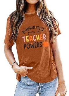 PRICES MAY VARY. 【Material】Our Halloween Teacher Shirt is made of 60% polyester, 35% cotton and 5% spandex, which is soft and comfortable. It's also highly breathable and stylish, making it a fun everyday or Christmas style. Please note that due to shipping, shirts may arrive wrinkled and may need to be ironed before wearing. 【Product Features】Women's I Teach the Cutest Pumpkins in the Patch Halloween Shirt, O-Neck Funny Teacher T-Shirt for added convenience and comfort. This fun, relaxed short- Top Teacher Gifts, Teachers Halloween, Christmas Style, Funny Teacher, Women Halloween, Fall Shirt, Cute Pumpkin, Fashion Toys, Teacher Tshirts