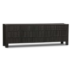 the sideboard is made out of black wood