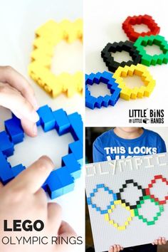 lego olympic rings for kids to play with and learn how to make them out of legos