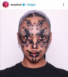 Pinner: Rinusfleur - Ashley Strong a.k.a. Strashme Ink Blot Makeup, Makeup Moodboard, Photographic Makeup, Edgy Looks, Dark Witch, October Halloween, Instagram Makeup