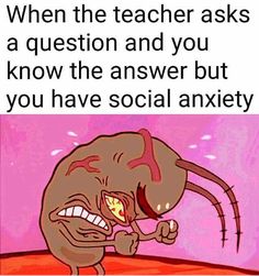 True Meme, Spongebob Memes, School Memes, A Question, I Can Relate, Really Funny Memes, Emotional Health, Relatable Quotes, Mood Pics