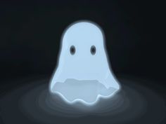 a ghost floating in the dark with its eyes wide open