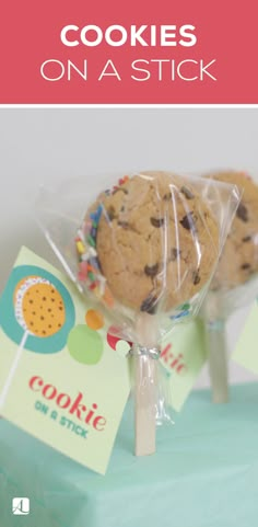 cookies on a stick are wrapped in plastic