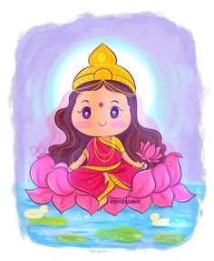 Navratri : Day 9 : Siddhidatri : Goddess of Enlightenment 🌷🌷 . . Wishing you all a very happy Navmi.. And also thank you for loving this series 🥰 . . . #navratri #siddhidatri #devi #goddess #indiangod #india #pooja #happynavratri #cute #happy #childrenillustrator #art #artistsofindia #illustrator #doodling #doodles #doodlernie #digitalart #durgapuja Lakshmi Devi Paintings, Lakshmi Drawing Easy, Lakshmi Devi Drawing, Devi Drawing Easy, Siddhidatri Devi, Devi Goddess, Easy Zentangle Patterns, Lakshmi Devi