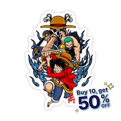 the one piece sticker is on sale for $ 50