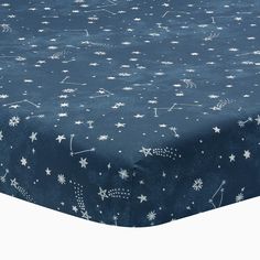 a blue sheet with white stars on it