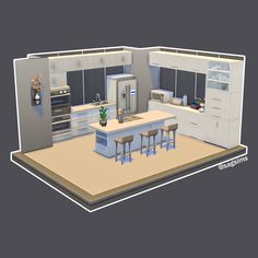 Sims 4 Basegame Kitchen No Cc, Sims 4 Ideas Interior, Dining Room Sims 4 Ideas, Base Game Sims 4 Kitchen, Kitchen Sims 4 Ideas, Sims 4 Color Palette, Sims 4 Kitchen Base Game, Kitchen Ideas Sims, Sims 4 Kitchen Ideas Base Game