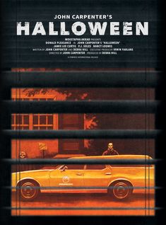 a movie poster for the film halloween starring john carpenter's car in front of a house