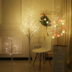 Birch Tree Lights Glow Led Christmas Simulation New Year 0.9M(60 Lamps) Floor Lamps Light Tree Decor, Tree Bedroom, Light Tree, White Birch Trees, Led Tree, Tree Lamp, Tree Lights, Silver Birch, Light Garland