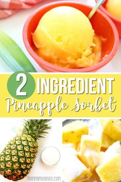 pineapple sorbet is the perfect summer treat