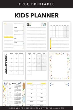 the free printable kids's planner is perfect for any kid in the house