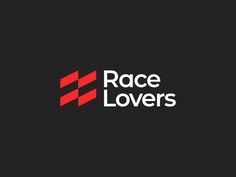 the race lovers logo is shown on a black background with red and white letters that read,