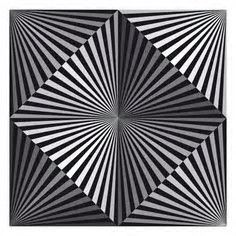 an abstract black and white image with stripes in the center, as if it were optical art