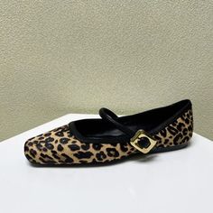 LBSFY - Square Toe Mary Jane Ballet Flats Women Shoes Leopard Print Comfortable Soft Satin Flat Heel Shallow Shoes Ladies Zapatilla Elegant Shoes Flat, Zapatos Mary Jane, Women's Flat Shoes, Pyjama Satin, Mary Jane Ballet Flats, Leopard Print Shoes, Leopard Shoes, Womens Mary Janes, Sac Lunch