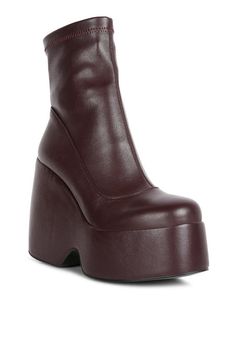 Step out in style with Percy Platform Ankle Boots! The perfect statement boots for turning heads and making an impression, these fashionable yet sturdy boots add a dash of attitude to any outfit. An amazing blend of fashion and function, make your move in Percy Platform Ankle Boots! Burgundy Boots Ankle, Luxury Boots, High Heel Boots Ankle, Platform Ankle Boots, Leather Pieces, Zipper Detail, Heeled Ankle Boots, Platform Boots, Wedge Boot