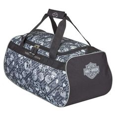 Harley-Davidson Gray Tattoo Sports Duffel w/ Strap 99418-GRAY TATTOO. Made of lightweight, super strong water-resistant polyester. Self-healing nylon coil zippers. Industrial strength webbing used for shoulder strap and handles. Rubber feet on the bottom. Interior pocket. Size: 20" x 9" x 10". Lightweight, super strong water-resistant polyester Self-healing nylon coil zippers Industrial strength webbing shoulder strap & handles Rubber feet on the bottom Size: 20" x 9" x 10" Size: 20" x 9" x 10". Motorcycle Tool Bag, Gray Tattoo, Harley Davidson Logo, Logo Sport, Luggage Store, Grey Tattoo, Travel Duffel, Duffel Bag Travel, Classic Backpack