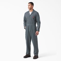 Honoring time-tested heritage and a dedication to protective workwear, Dickies Hickory Stripe Coveralls raise the bar on durability through a heavyweight cotton Hickory Stripe fabrication that never backs down. Complete with a bi-swing back and elastic waist inserts, you'll achieve your ideal fit without sacrificing mobility. The heavy-duty brass 2-way zipper allows for easy on and easy off, while the front chest pockets, large back pockets, dual tool pockets, and hammer loop are prepared to car Dickies Coveralls, Coverall Jumpsuit, Never Back Down, Flight Suit, Raise The Bar, Tool Belt, Lifestyle Clothing, Double Breasted Suit Jacket, The Bar