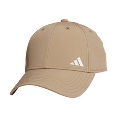 the adidas cap is tan and white