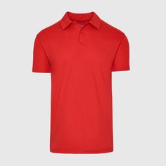 Red Fitted Short Sleeve Polo Shirt, Fitted Red Polo Shirt With Polo Collar, Fitted Red Polo Shirt, Red Fitted Polo Shirt, Classic Solid Polo Shirt, Classic Solid Color Polo Shirt, Fitted Plain Polo Shirt With Polo Collar, Fitted Plain Polo Shirt, Red Short Sleeve Top For Golf