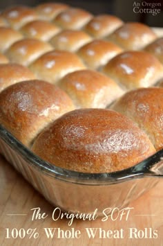 the original soft 100 % whole wheat rolls are ready to be baked in the oven