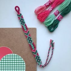 the craft kit is ready to be made with yarn and thread, along with other items