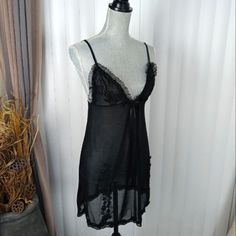 Black Lace V-neck Sleepwear, Black Sheer Sleepwear For Loungewear, Black Lace Sleepwear For Loungewear, Sheer Black Sleepwear For Loungewear, Black Lace Sleepwear, Womens Lingerie, Embroidered Flowers, Women Lingerie, Women's Intimates