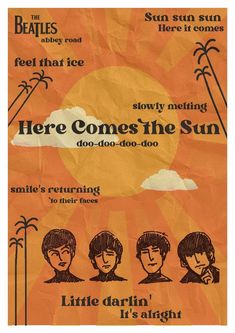 the beatles concert poster for here comes the sun