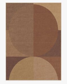 a brown rug with circles on it