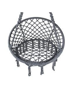 a round chair with tassels on it