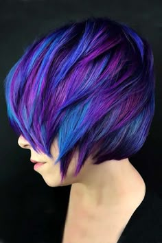 Epic Hair, Medium Haircuts, Bright Hair Colors, Hair Color Purple, Bright Hair, Funky Hairstyles