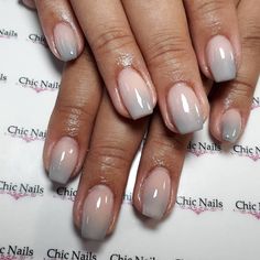 Squoval Ombre Nails, Dipped Ombre Nails, Nails Fading Color, Ambre Nails Dip Powder, Winter Ombré Nails, Ombre Nails Gray, Dark Ombre Nails Short, Short Gel Nails Ombre, Ombre Nails Dipping Powder