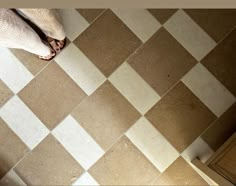 Woven Tile Floor, Toilet Flooring Ideas, Small Space Tile Floor, Checkered Terracotta Floor, Large Floor Tile Bathroom, Inexpensive Tile Floor, Square Tile Patterns Floor Layout, Square And Rectangle Tile Pattern, Zellige Tile Shower Wall