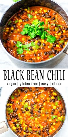 black bean chili is an easy and delicious vegetarian meal