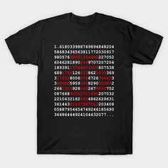 a black t - shirt with an image of numbers on the front and back side