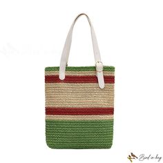 Bird in Bag - Fashion straw bag new handheld straw bag fashion large capacity shoulder crossbody female bags Green Straw Bag For Shopping, Green Rectangular Straw Shoulder Bag, Green Straw Crochet Tote Bag, Chic Green Straw Bag With Adjustable Strap, Green Straw Travel Bag, Summer Green Handheld Straw Bag, Green Straw Bucket Bag, Green Rectangular Straw Bag, Green Straw Bag With Large Capacity For Vacation