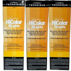 L'oreal HiColor Blonde HiLights Permanent Crème Hair Color 1.74 fl oz L'Oreal HiColor Blonde HiLights Permanent Crème Hair Color is a hair color product designed to create vibrant blonde highlights on naturally dark hair. With this hair color, you can achieve highly-visible and intense blonde highlights without brassiness. The hair color features a rich and no-drip crème formula, allowing for easy control during application and creative techniques. It provides maximum condition and shine to your Loreal Ash Blonde, Loreal Hi Color, Highlights Golden, Natural Blonde, Shades Of Blonde, Permanent Hair Color, Honey Blonde, Ash Blonde, L Oreal