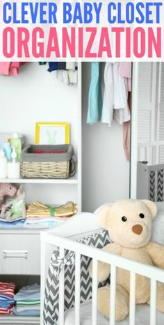 Babies require a lot of "stuff" when they arrive into this world. From changing tables, burp cloths, clothes, and play yards... the list goes on and on! Spit ups and accidents are inevitable, which requires Baby Closet Organization Ideas, Baby Nursery Closet, Nursery Closet Organization, Grey Baby Nursery, Baby Closet Organization, Closet Organization Ideas