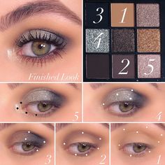 1️⃣Transition 2️⃣Crease and lower lash 3️⃣Outer Corner And Outer Corner lower lash 4️⃣Inner 3/4 5️⃣Inner corner and inner half lower lash 70s Eye Makeup, Subtle Eye Makeup, Fall Eyeshadow, Huda Kattan, Makeup For Older Women