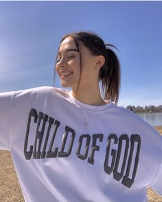 Child of God Unisex Christian Crewneck Sweatshirt — Child of God Co. Child Of God Hoodie, God Inspired Outfits, Cool Christian Tshirts, God Clothes Design, Christian Merch Aesthetic, That Christian Girl, Christian Fashion Outfits, Clothing Brand Ideas, Christian Brands