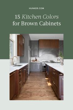 the kitchen colors for brown cabinets are shown in this book, which is also available on amazon