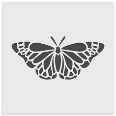 a black and white image of a butterfly on a gray background with the words,