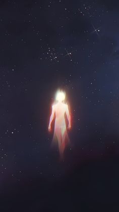 a person standing in the middle of space