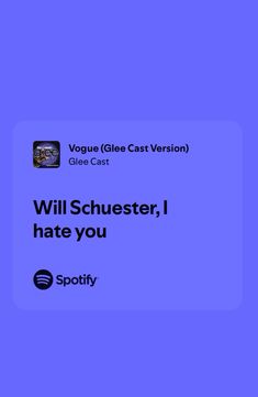 tags || glee gleek i hate you will shuester sue silvester netflix vouge spotify lyrics Tv Musical, Spotify Lyrics, Hee Hee, Guilty Pleasure, I Hate You