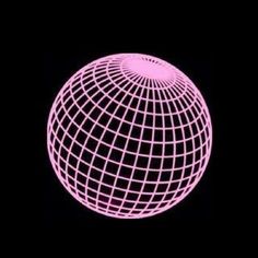 a glowing pink sphere in the dark with an abstract grid pattern on it's surface