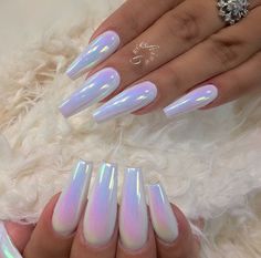 Unicorn Chrome Acrylic Nails | Fiina Nail Lounge Nails Design Chrome, Acrylic Nails Birthday, Unicorn Chrome, Nails Birthday, Birthday Nail Designs, Style Nails, Unicorn Nails, Awesome Nails, Hot Nails