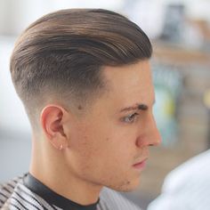 Mens Haircut Shaved Sides, Military Hair, Pompadour Fade, Military Haircut, Tapered Haircut, Men Haircut Styles